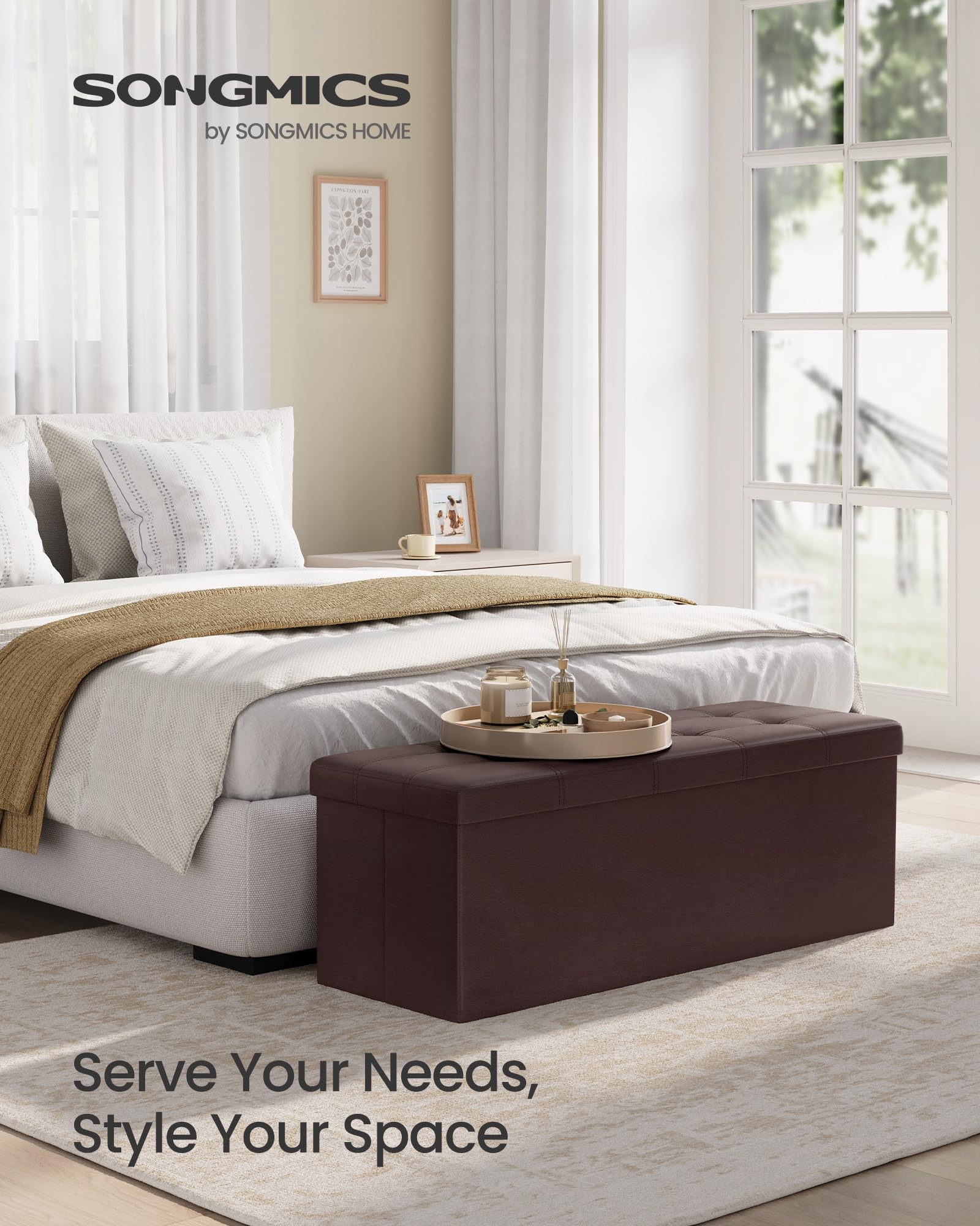 Songmics Mazie 131 L storage space keeps linens and books neatly organized