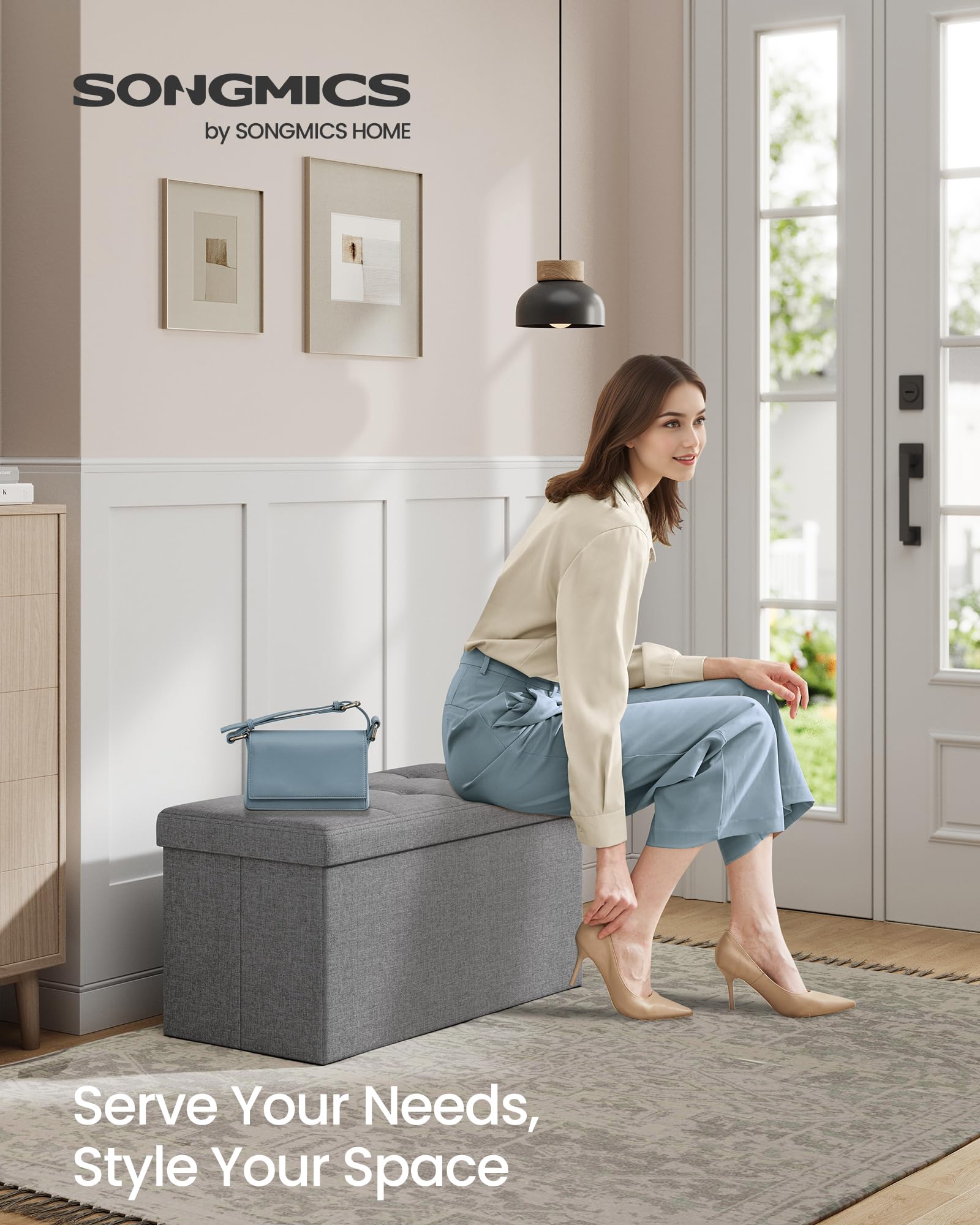 SONGMICS MAZIE 30-inch end-of-bed bench with spacious storage.