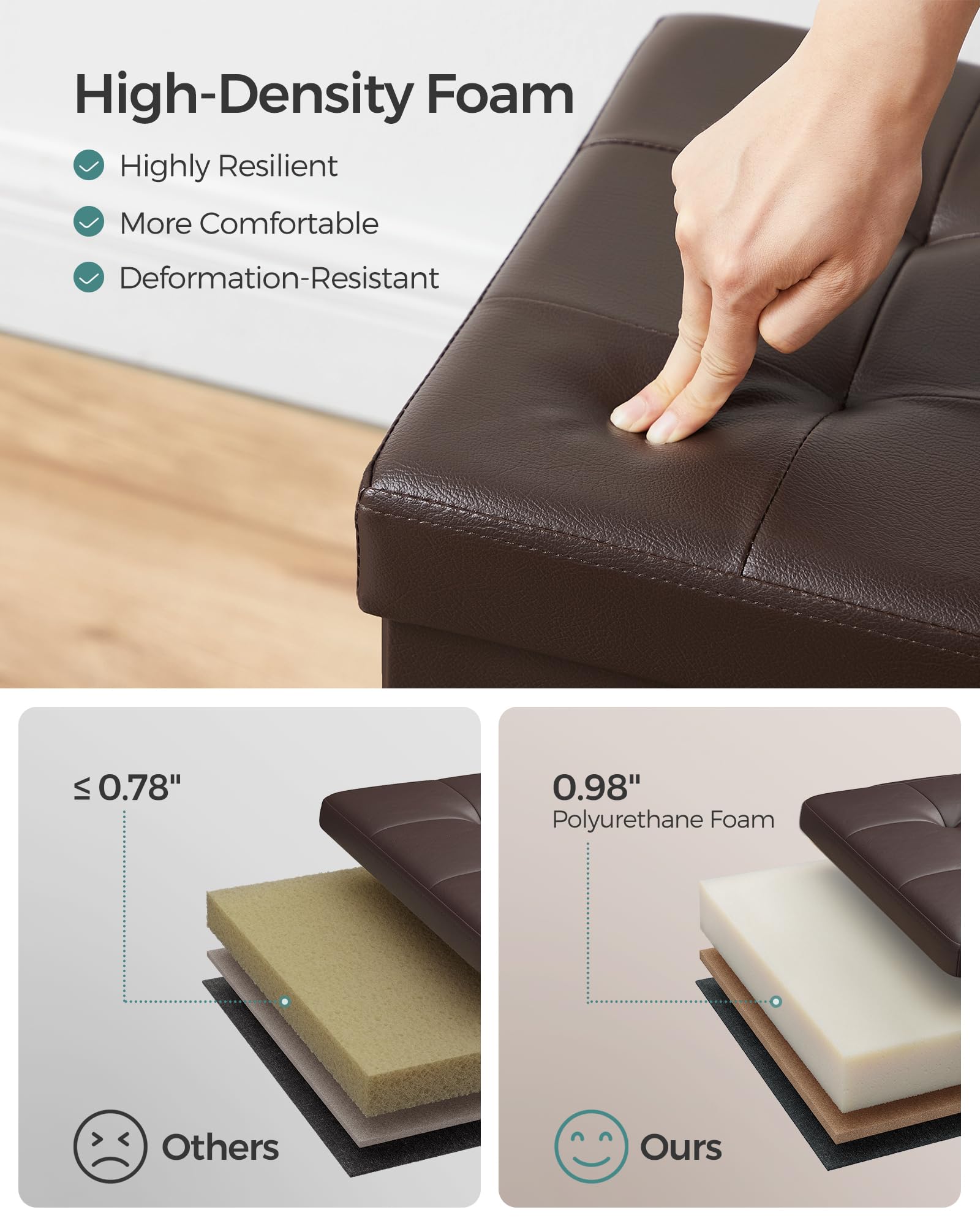 SONGMICS MAZIE 30-inch bench provides extra seating and organization in entryways