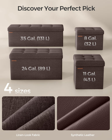 SONGMICS Mazie supports up to 660 lb for sturdy seating and storage