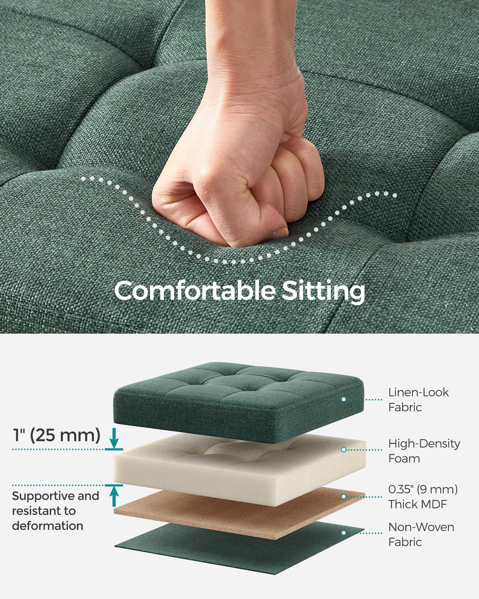 SONGMICS Mazie 660 lb capacity supports seating and heavy items
