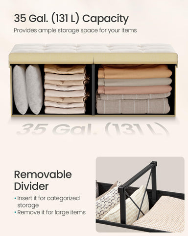 SONGMICS Mazie velvet cream-white tufted top adds elegant texture.