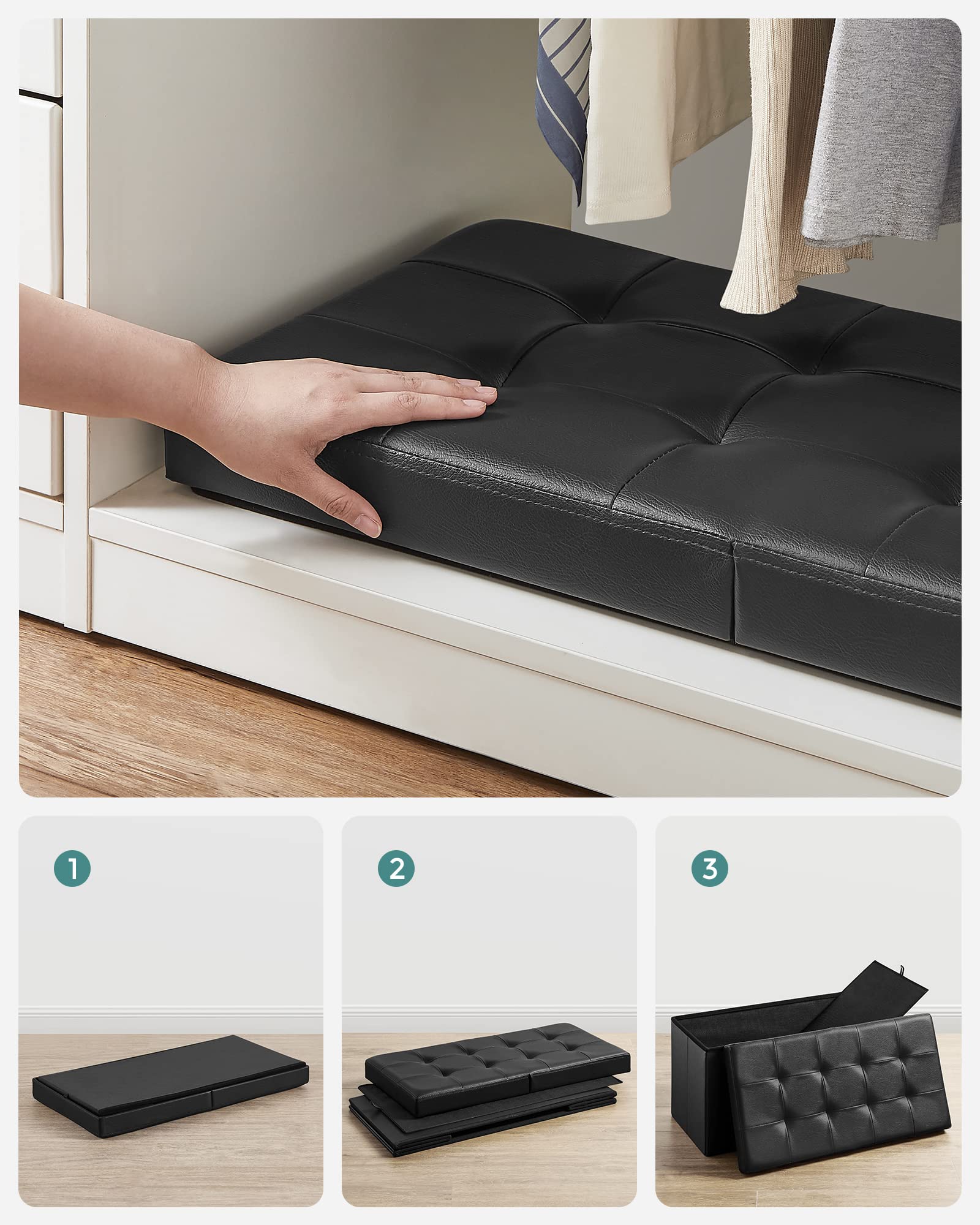 SONGMICS Mazie in entryway adds versatile seating with concealed storage