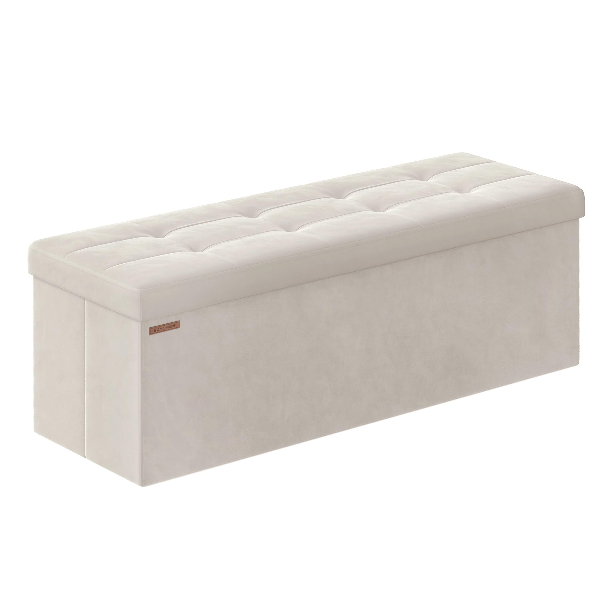 SongMICS Mazie storage ottoman bench with roomy interior for blankets and books.