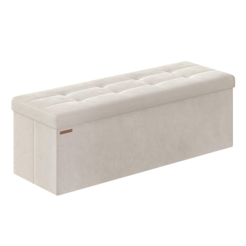 SongMICS Mazie storage ottoman bench with roomy interior for blankets and books.