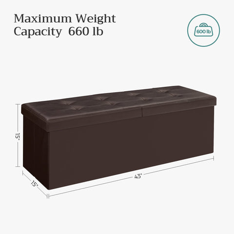 SONGMICS MAZIE dimensions 43W x 15H x 15D for flexible placement.