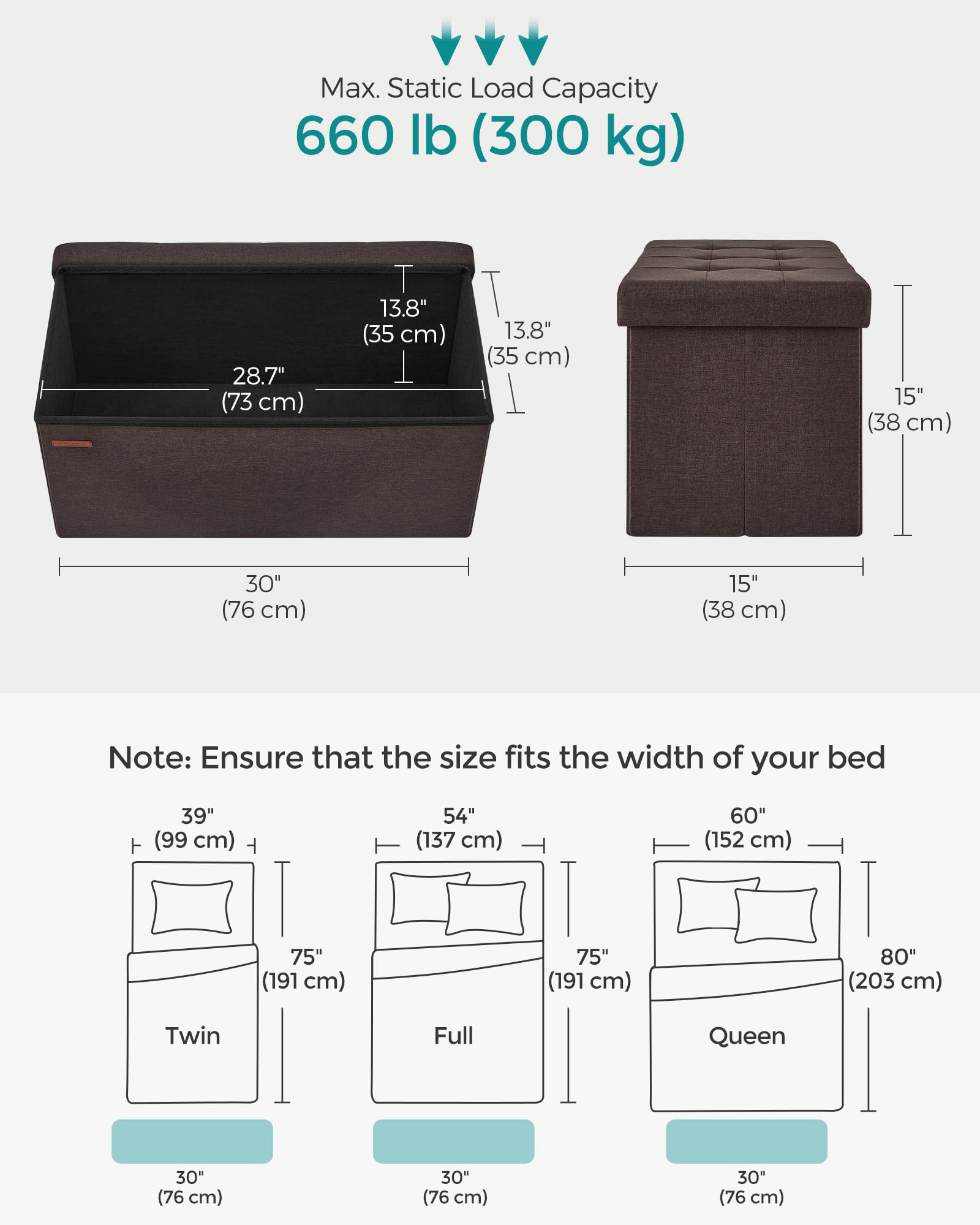 SONGMICS Mazie double-layer fabric and foam provide lasting comfort