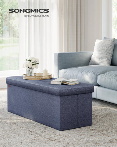 SONGMICS MAZIE end-of-bed bench offers extra seating and organized space.
