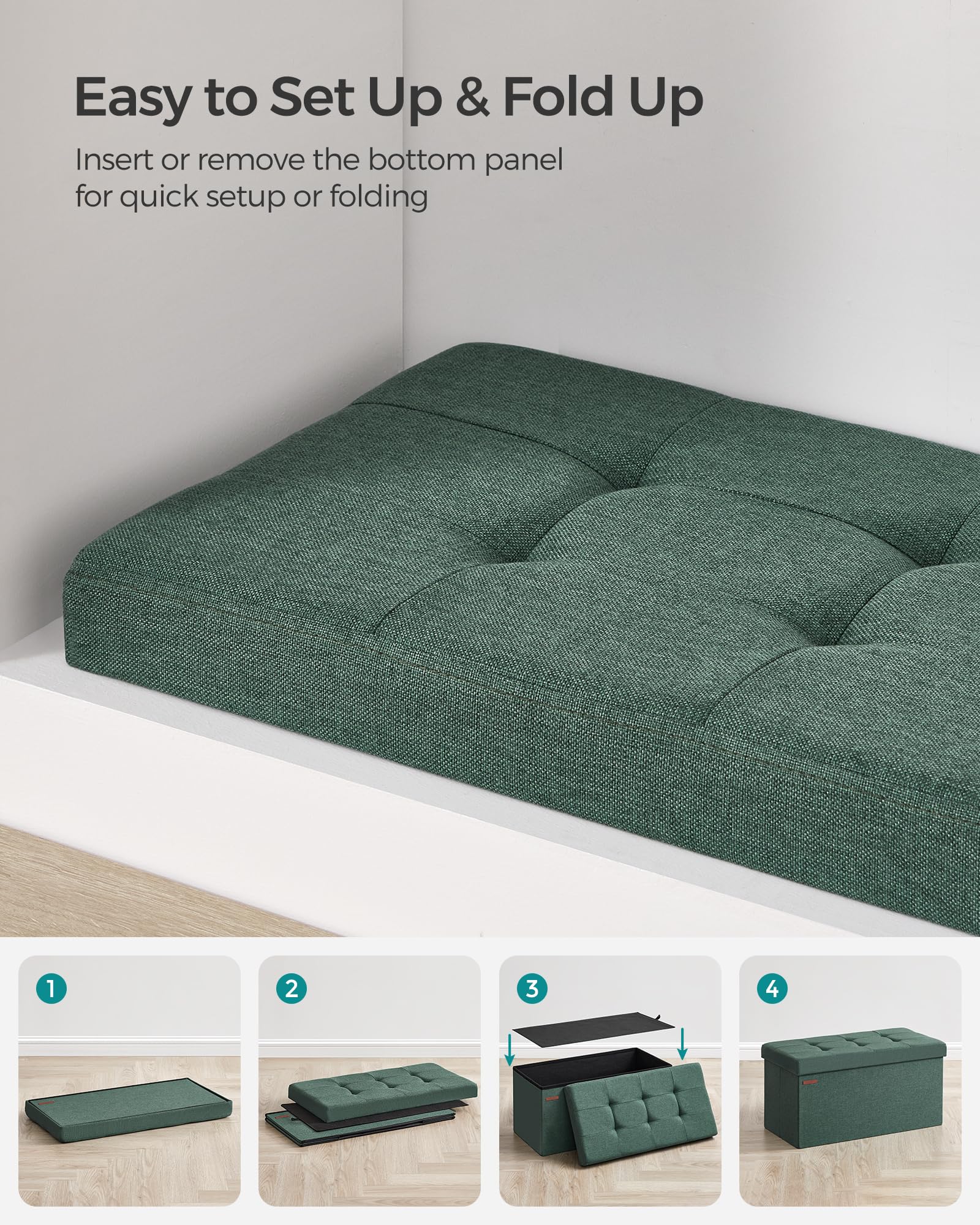 SONGMICS Mazie end-of-bed bench placed in a cozy bedroom setting