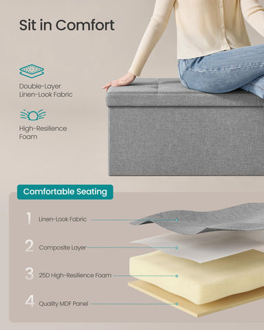 SONGMICS MAZIE end-of-bed bench doubles as a comfortable foot rest.