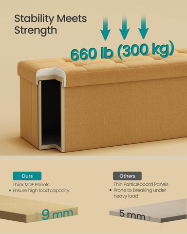 SONGMICS Mazie end-of-bed bench doubles as seating and storage