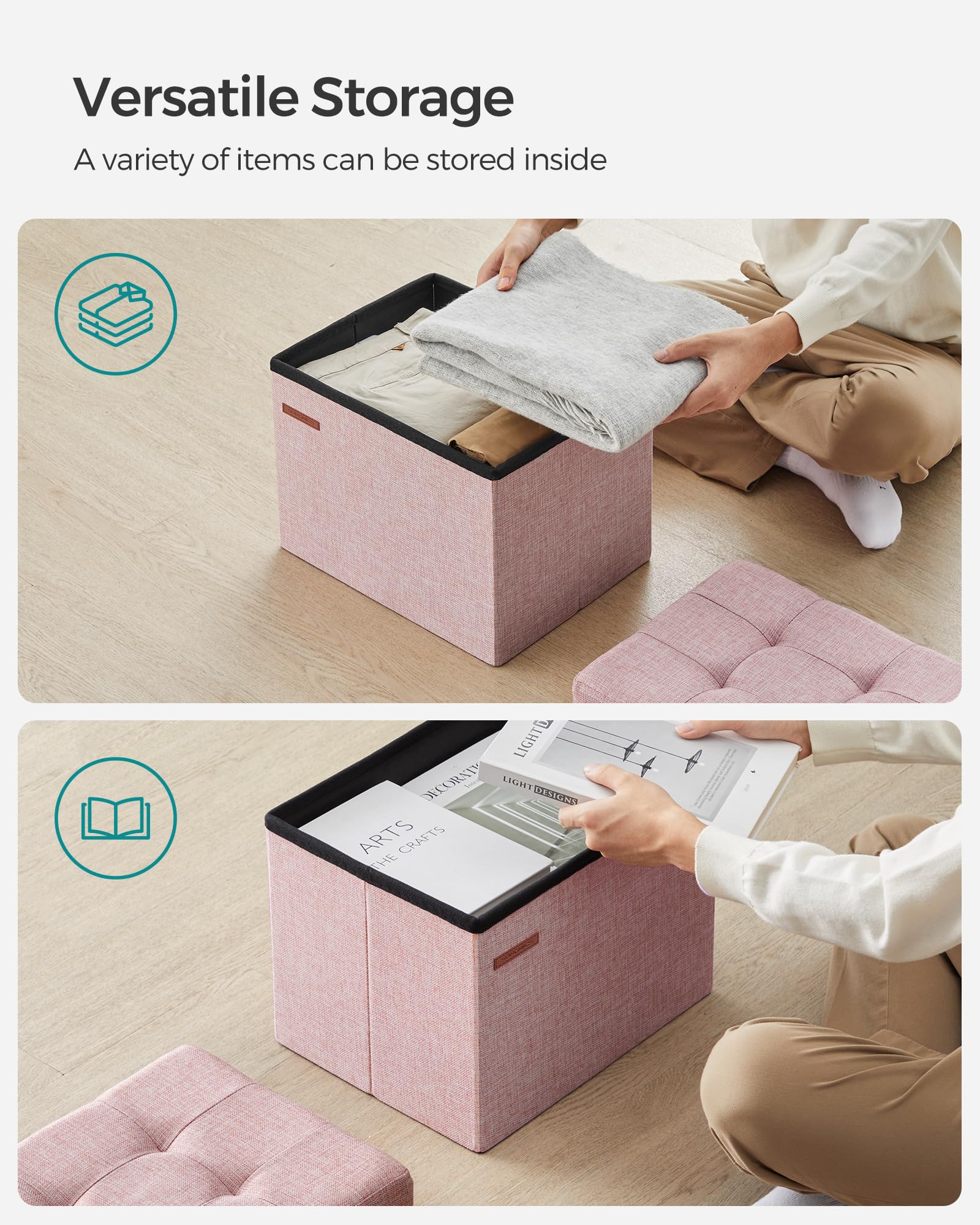 Songmics MAZIE high-resilience foam delivers lasting comfort for feet or seating