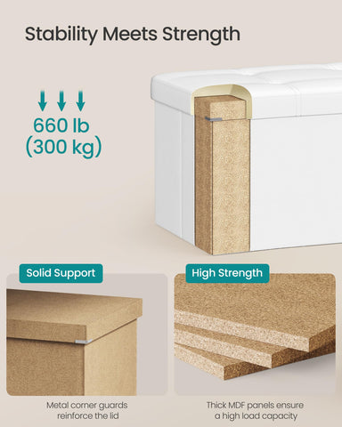 Songmics Mazie foam-padded seat offers comfortable, deformation-resistant use.