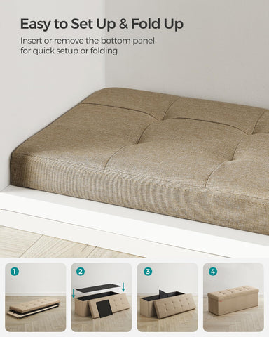 Songmics MAZIE fold-flat design fits under bed when not in use.