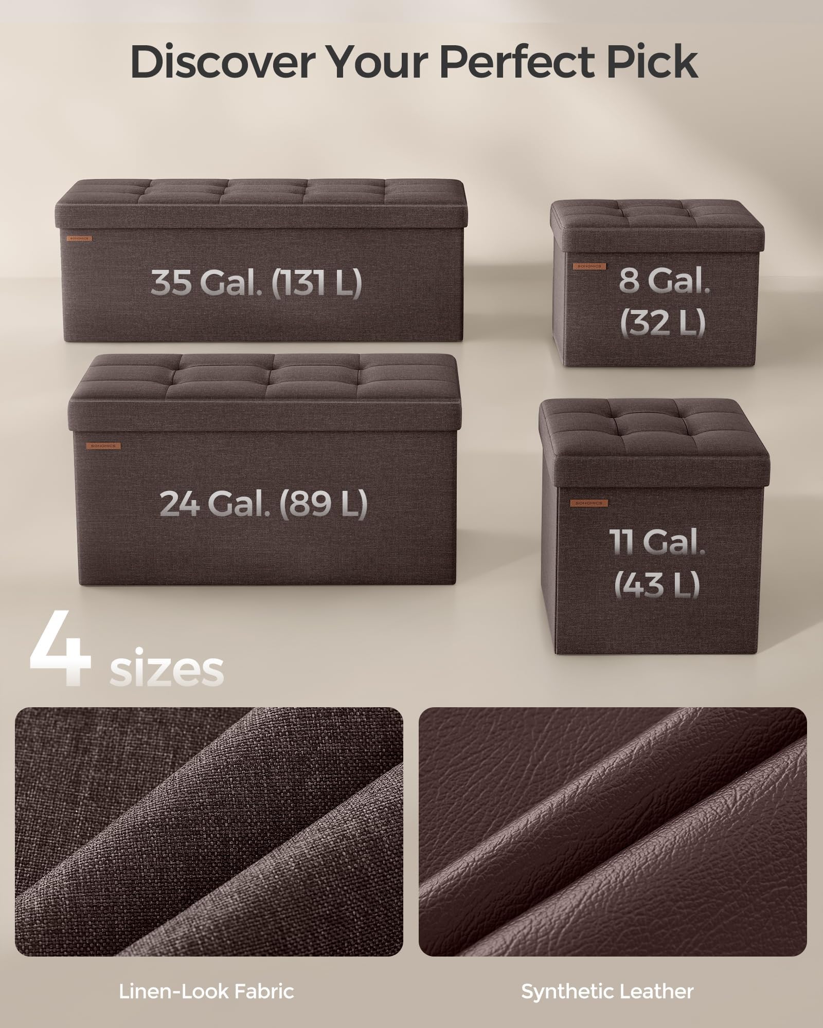 Foldable design of SONGMICS Mazie for easy under-bed storage