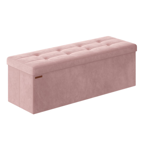 SONGMICS Mazie foldable storage ottoman for quick setup and under-bed storage.