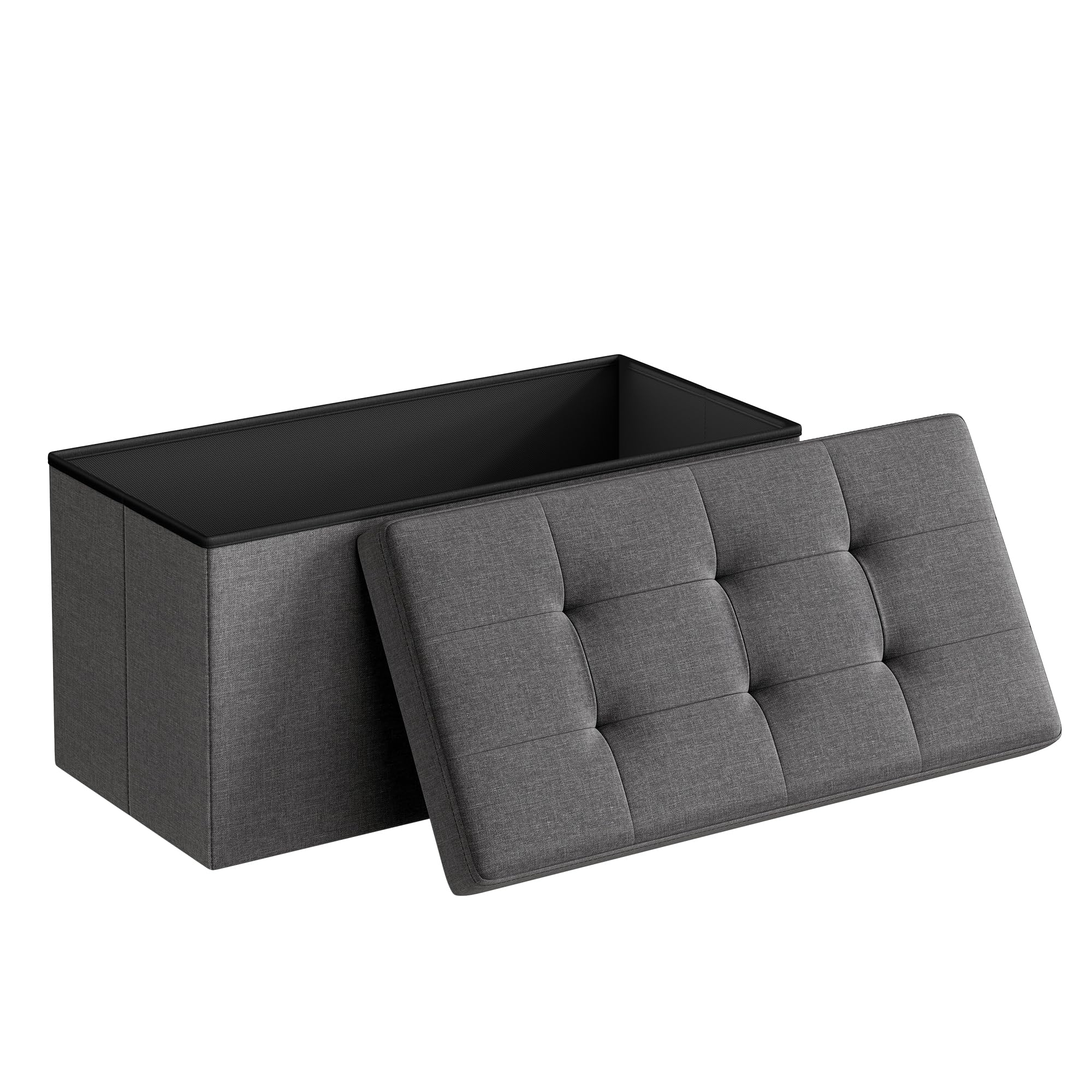 SONGMICS MAZIE folding ottoman assembly demonstrates quick setup for any room