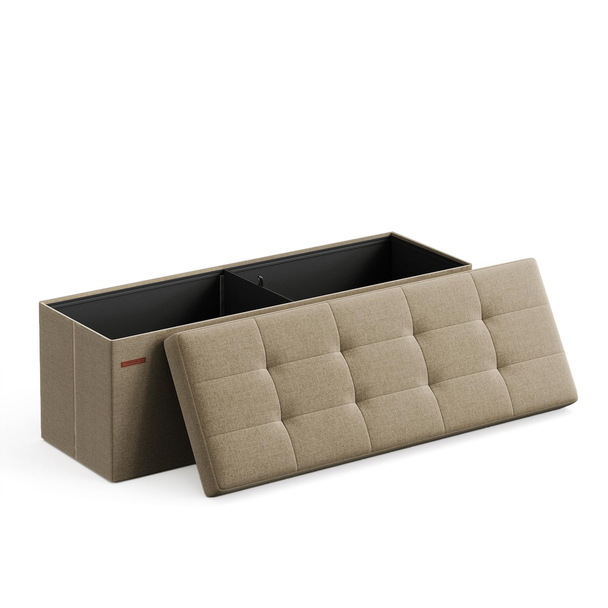 Songmics MAZIE 43-inch folding ottoman bench ready for extra seating and storage.