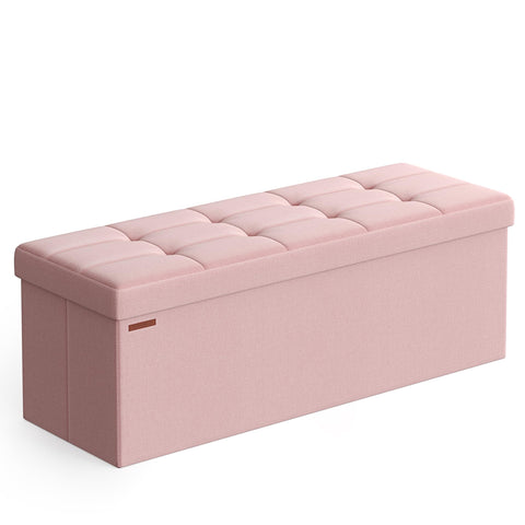 SongMics Mazie folding storage ottoman bench ready for quick seating and storage