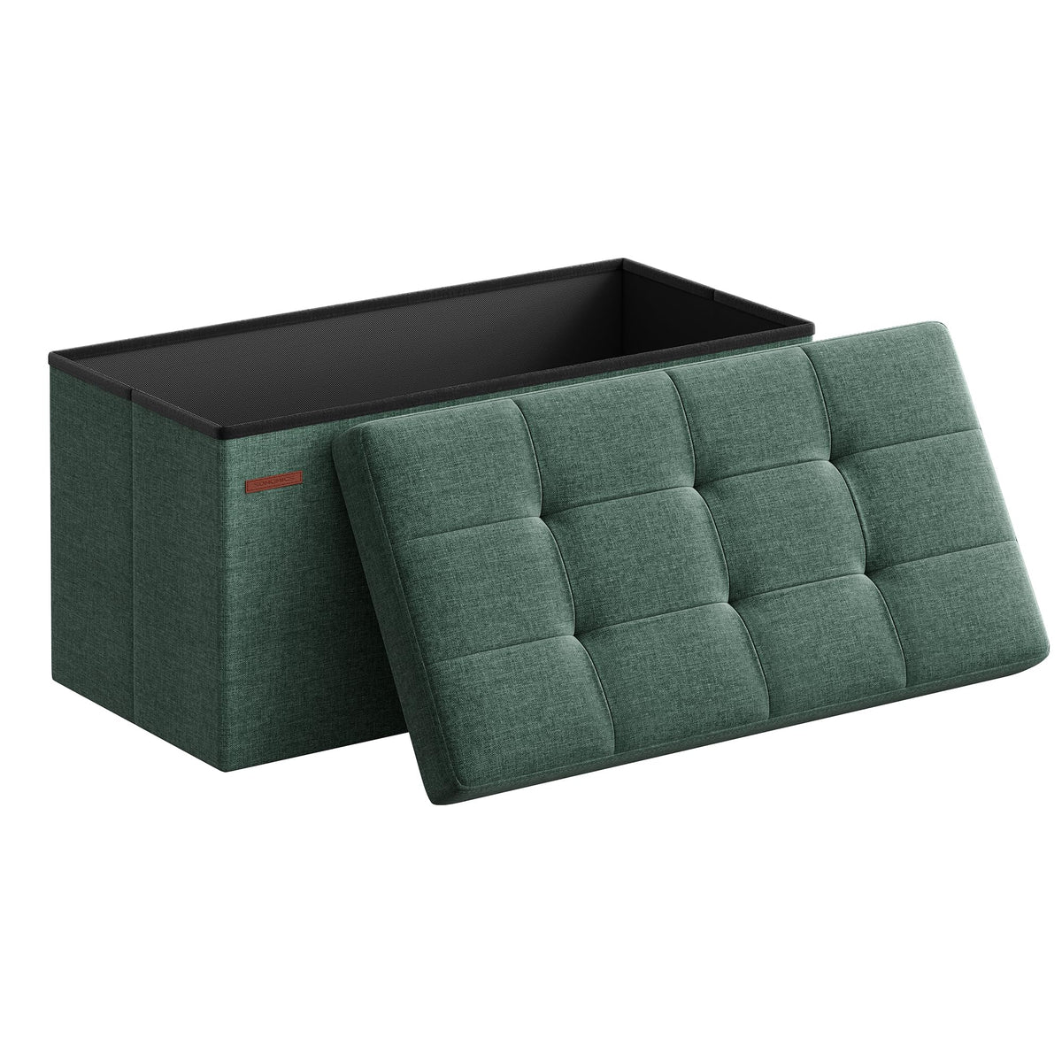 SONGMICS Mazie folding ottoman showing compact storage and seating option