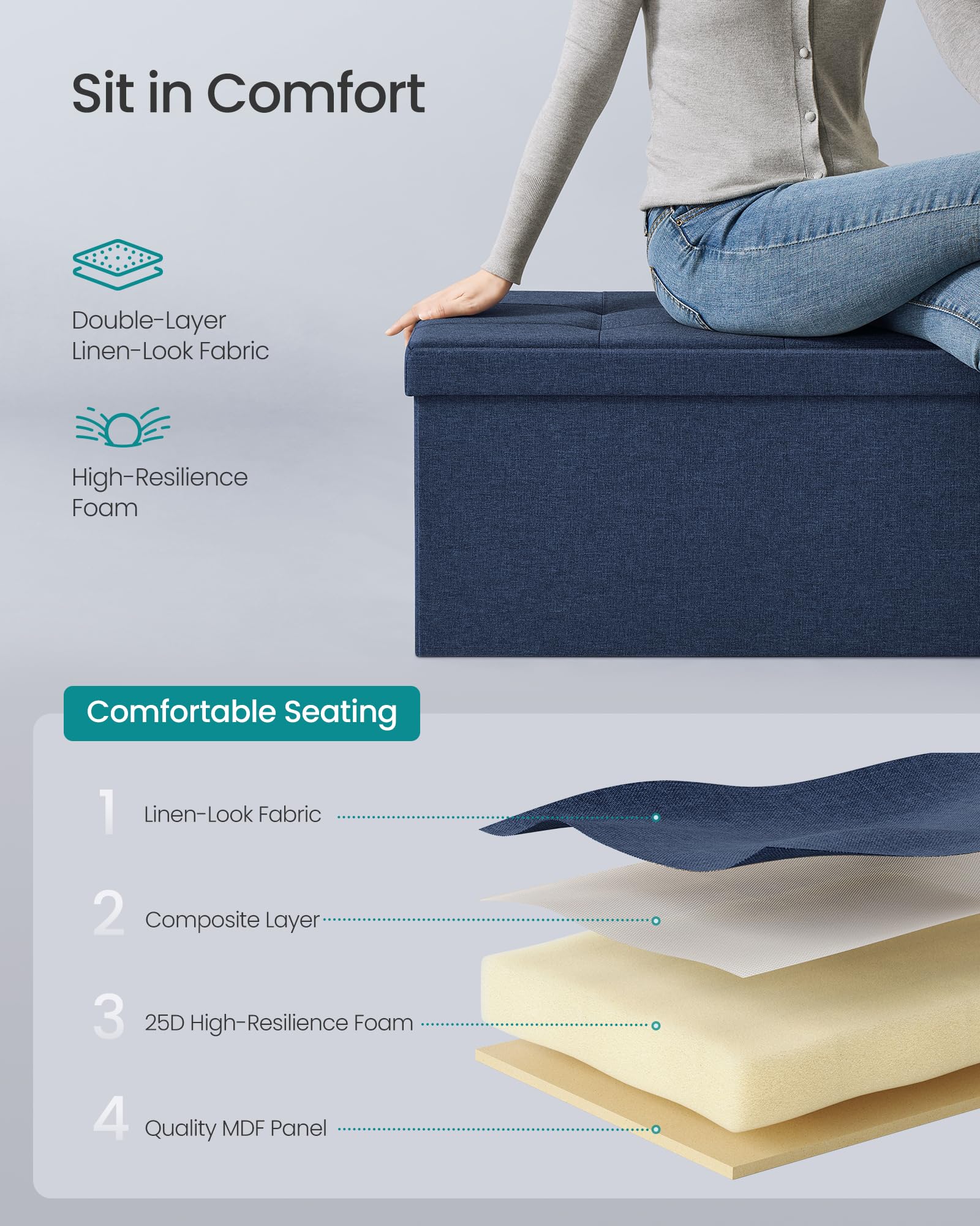 SongMics Mazie versatile footstool and coffee table use in living areas