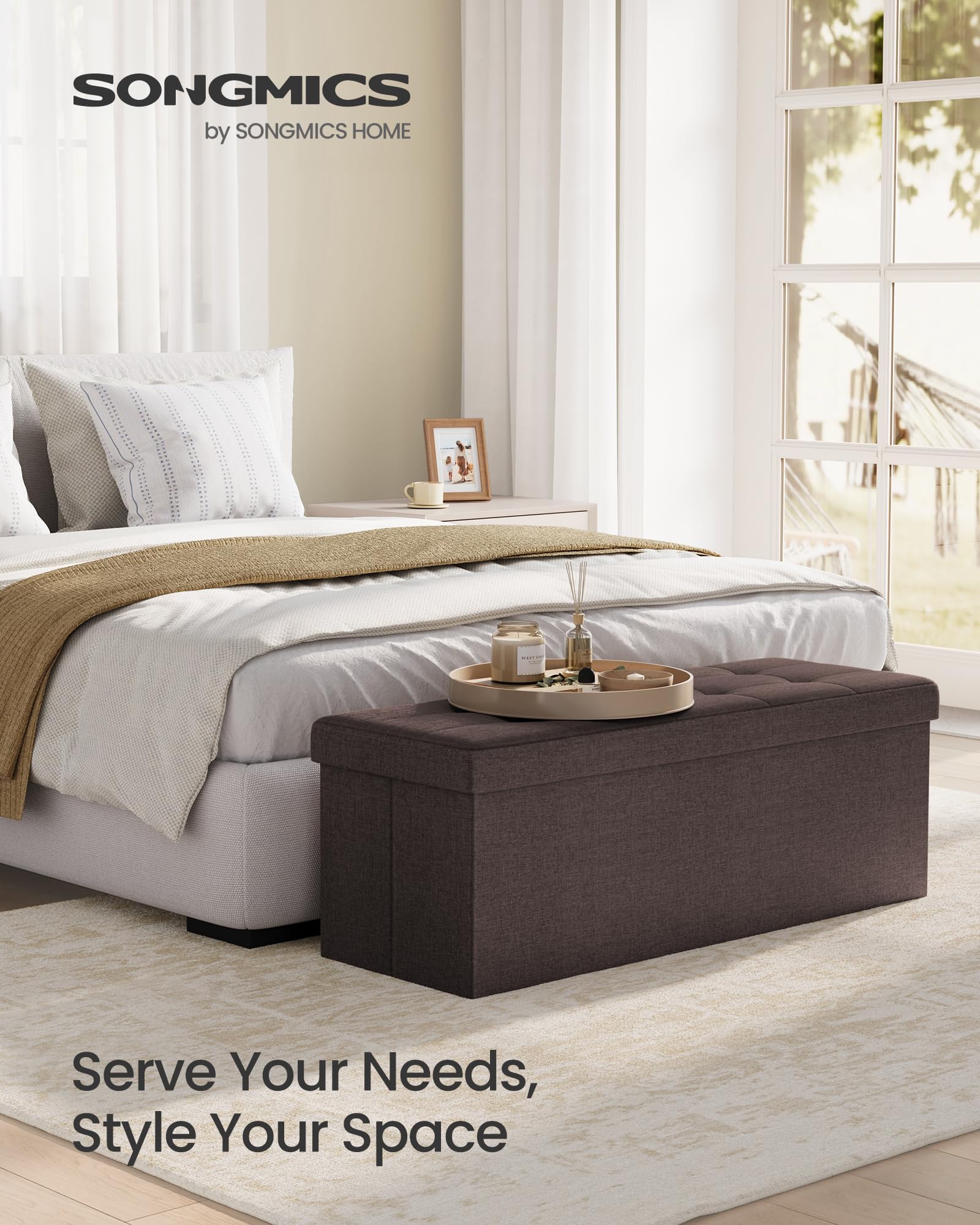 Interior of SONGMICS Mazie with removable divider for organization