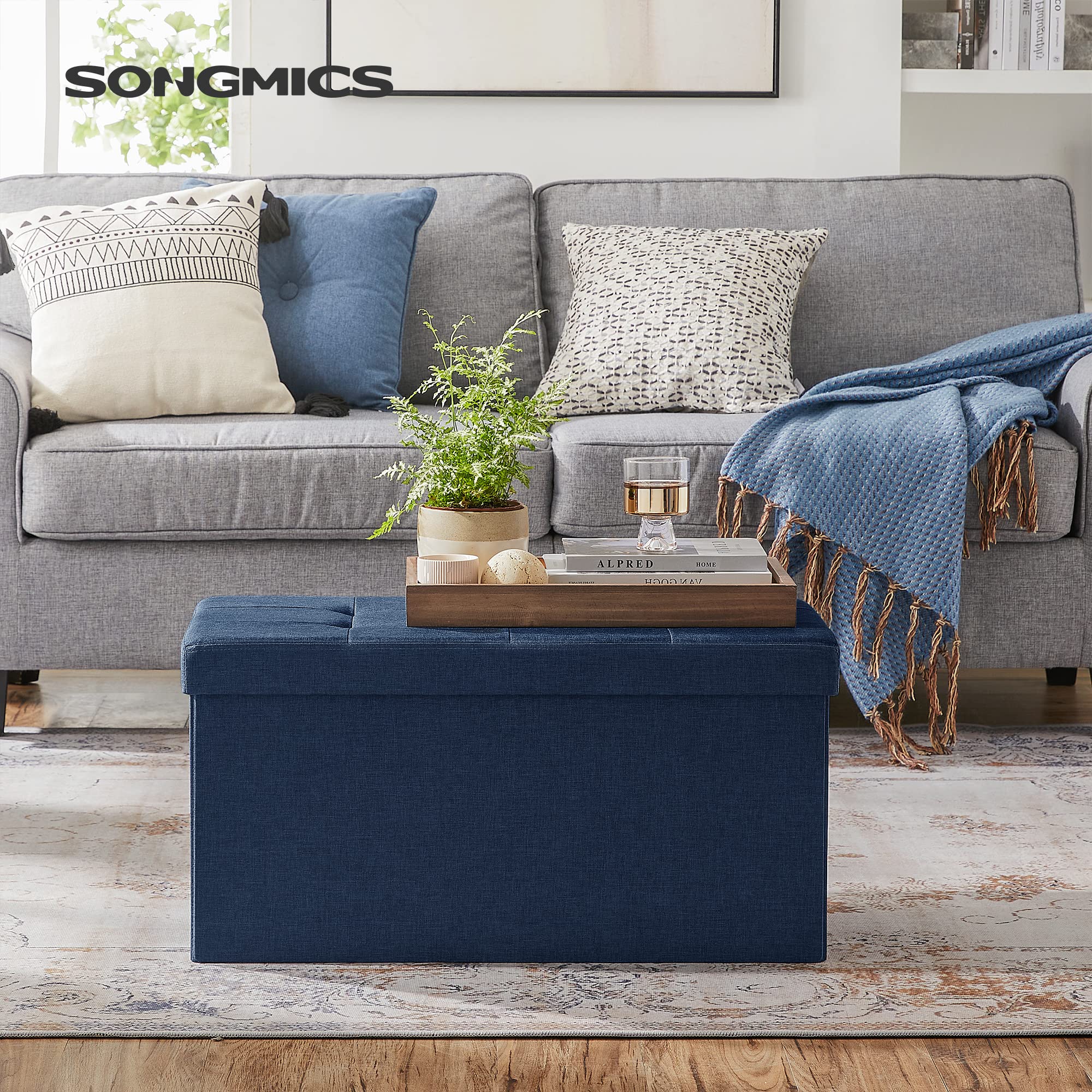 Songmics Mazie lid with reinforced corners secures stored items
