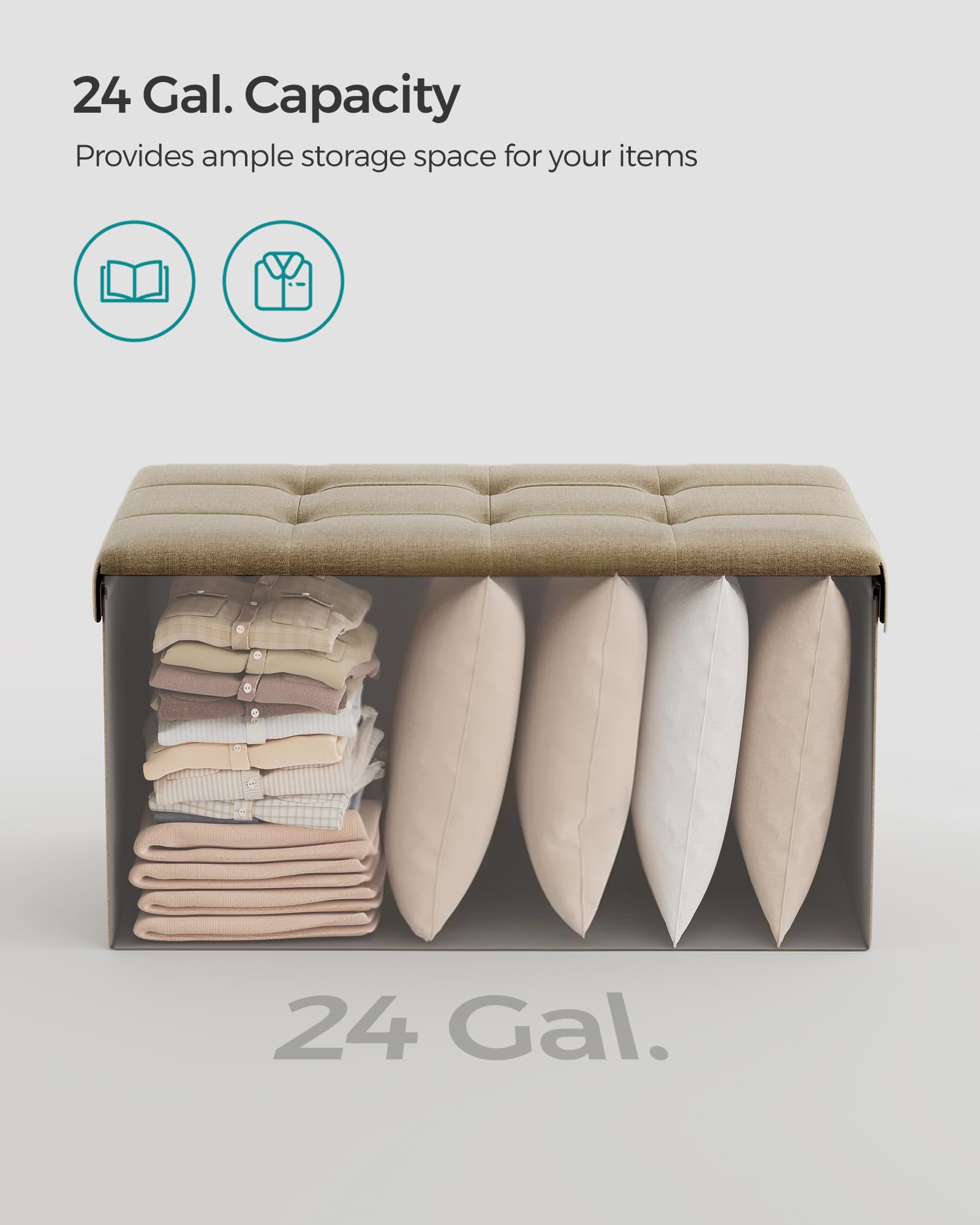 SONGMICS Mazie linen-look fabric with tufting adds elegant texture to any room.