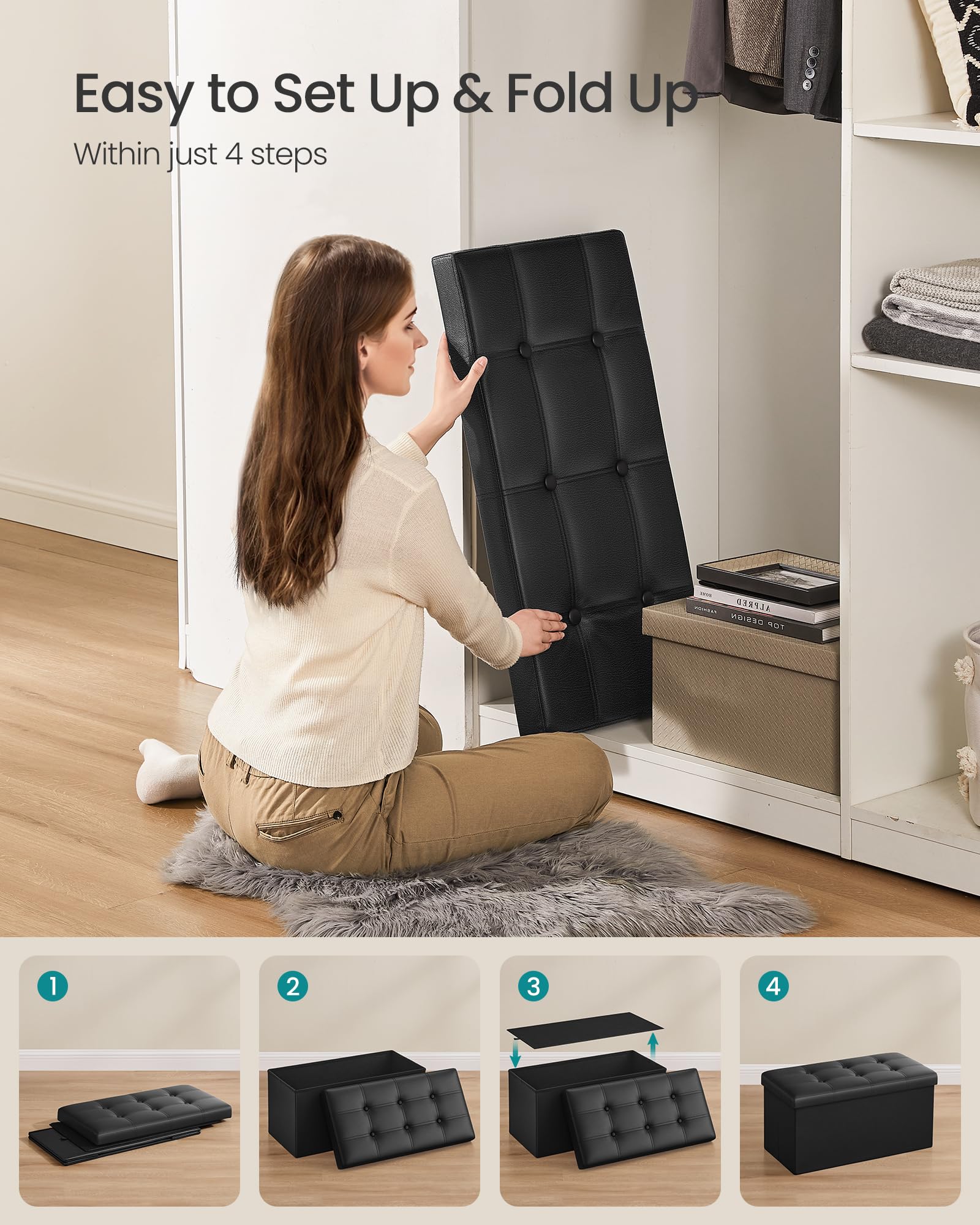 SONGMICS MAZIE in living room demonstrates practical clutter-free organization.