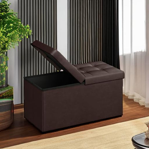 SONGMICS MAZIE storage bench with MDF frame and reinforced lid for durability