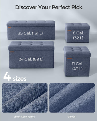 SONGMICS MAZIE metal corner guards protect the lid during use.
