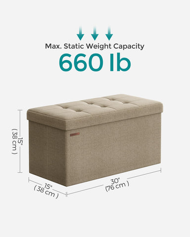 SONGMICS Mazie versatile storage ottoman for box, footstool, or coffee-table duties.