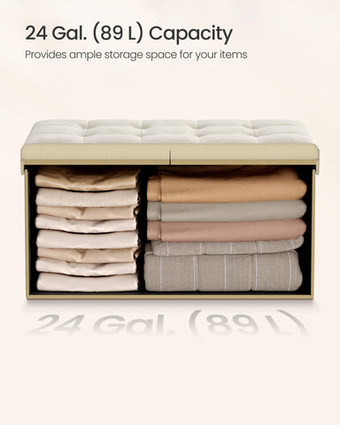 SongMics Mazie ottoman used as coffee table, versatile surface and seating.