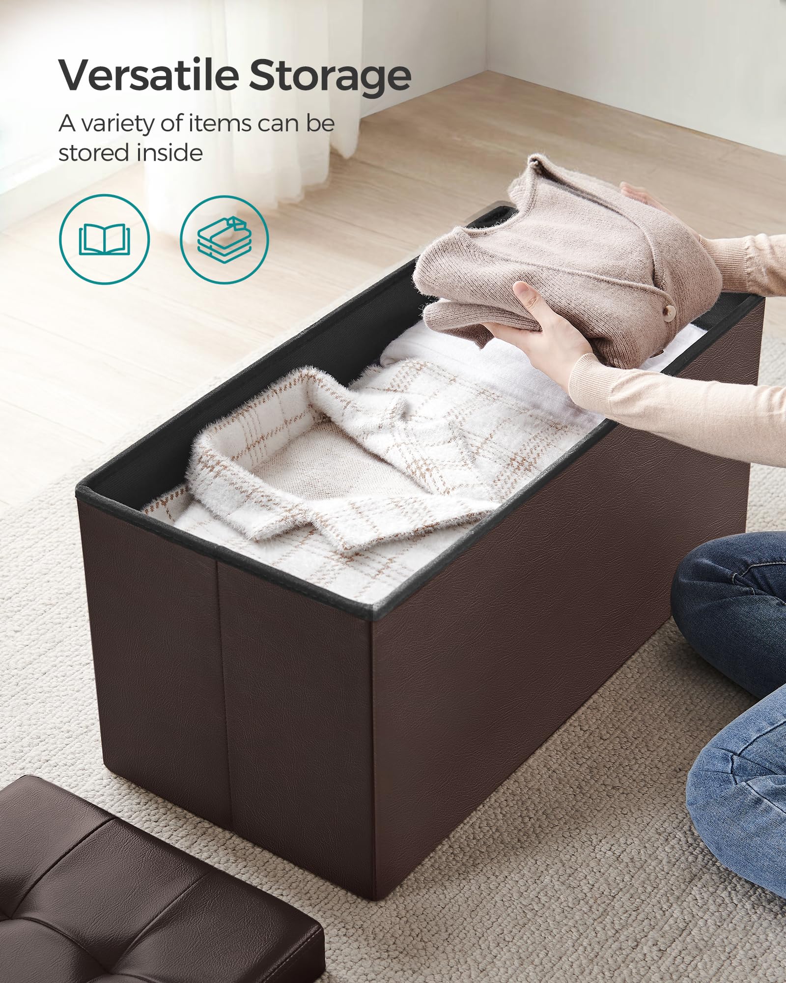 SONGMICS MAZIE padded top offers comfortable seating during conversation