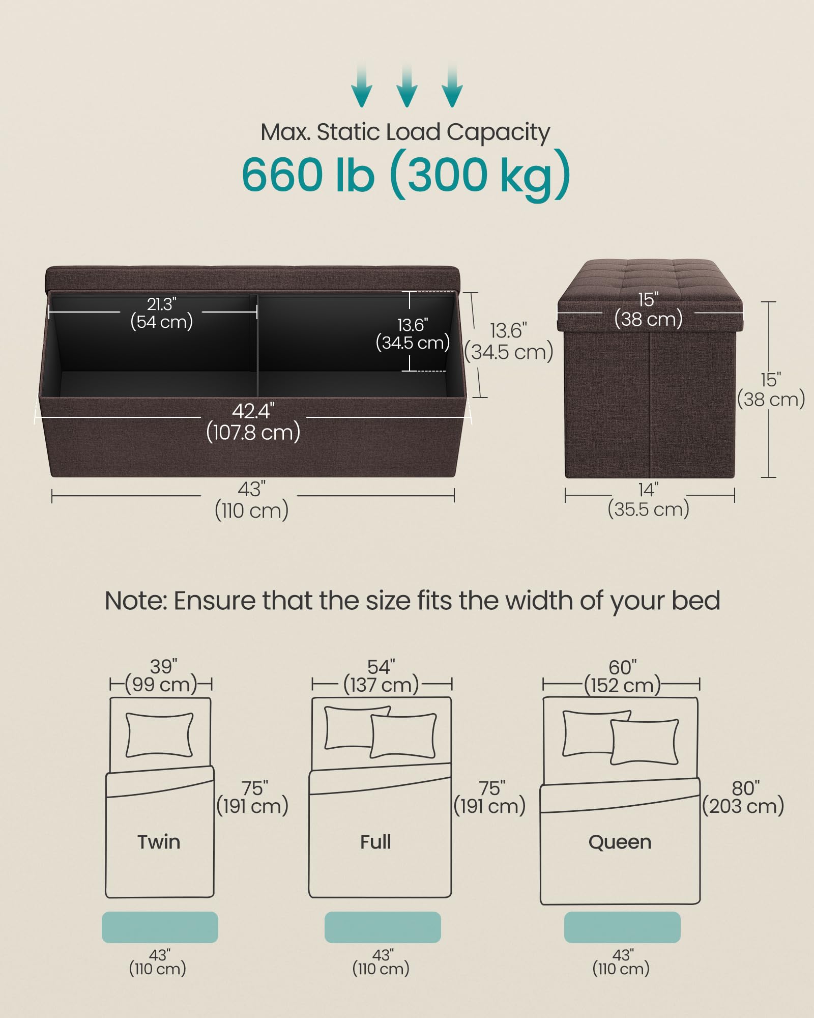 Sturdy MDF frame of SONGMICS Mazie with durable corner guards