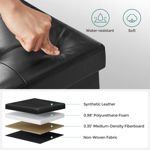 SONGMICS Mazie synthetic leather surface is easy to wipe clean.