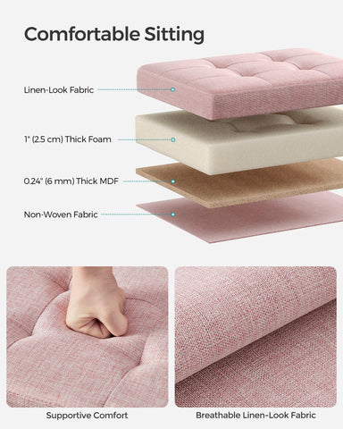 Songmics MAZIE tufted linen-look fabric adds stylish, comfortable surface to any room