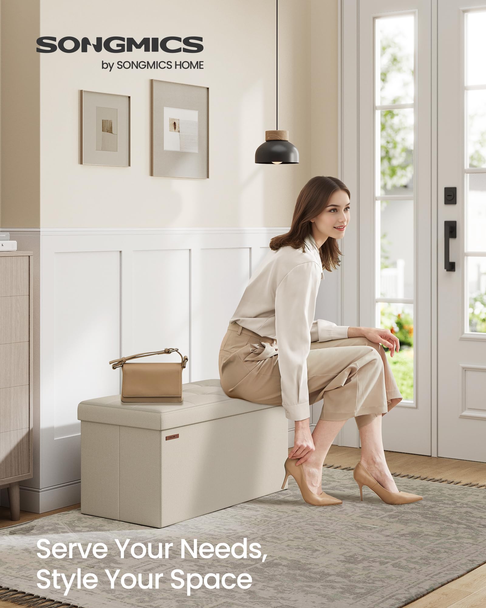 Songmics Mazie tufted linen-look fabric adds classic style and daily comfort