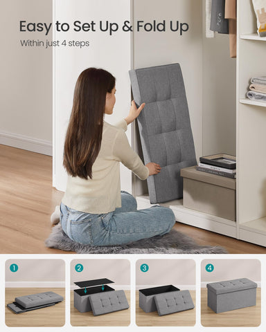 SONGMICS MAZIE fold-flat design fits under beds for easy storage.