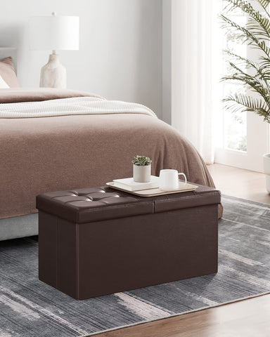 SONGMICS MAZIE ottoman under-bed storage use keeps blankets neatly tucked away