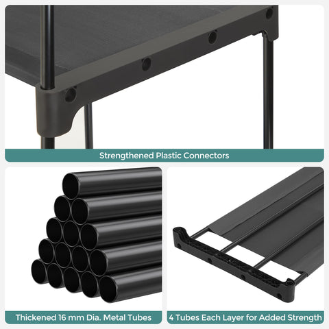 SONGMICS metal frame close-up highlights robust construction and durability.