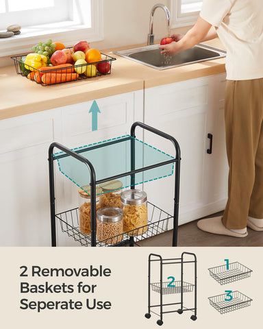 SONGMICS Metal Mesh Design highlights chic, modern look for kitchens and baths.