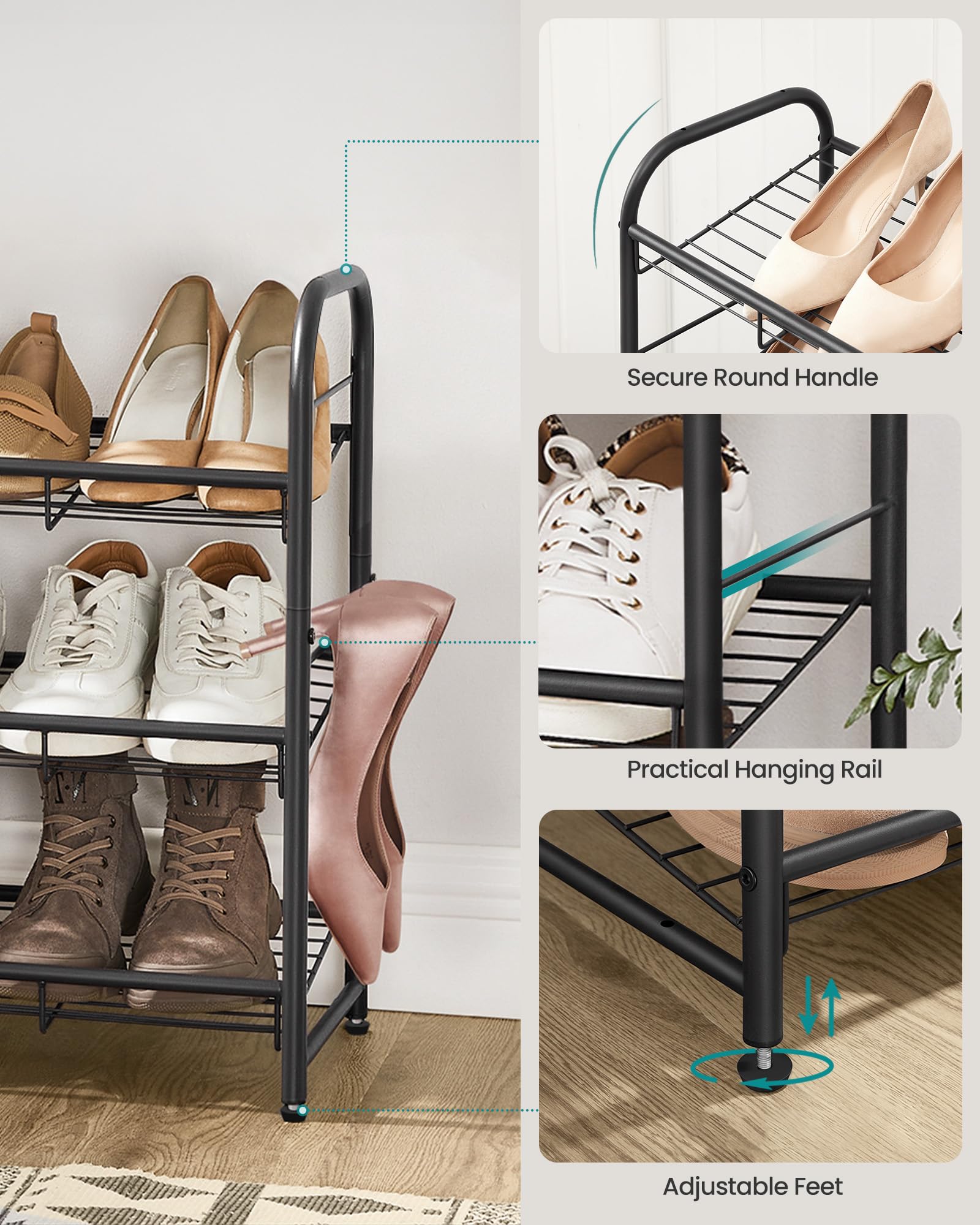 Songmics multi-use storage shelf organizes shoes and sundries in entryways