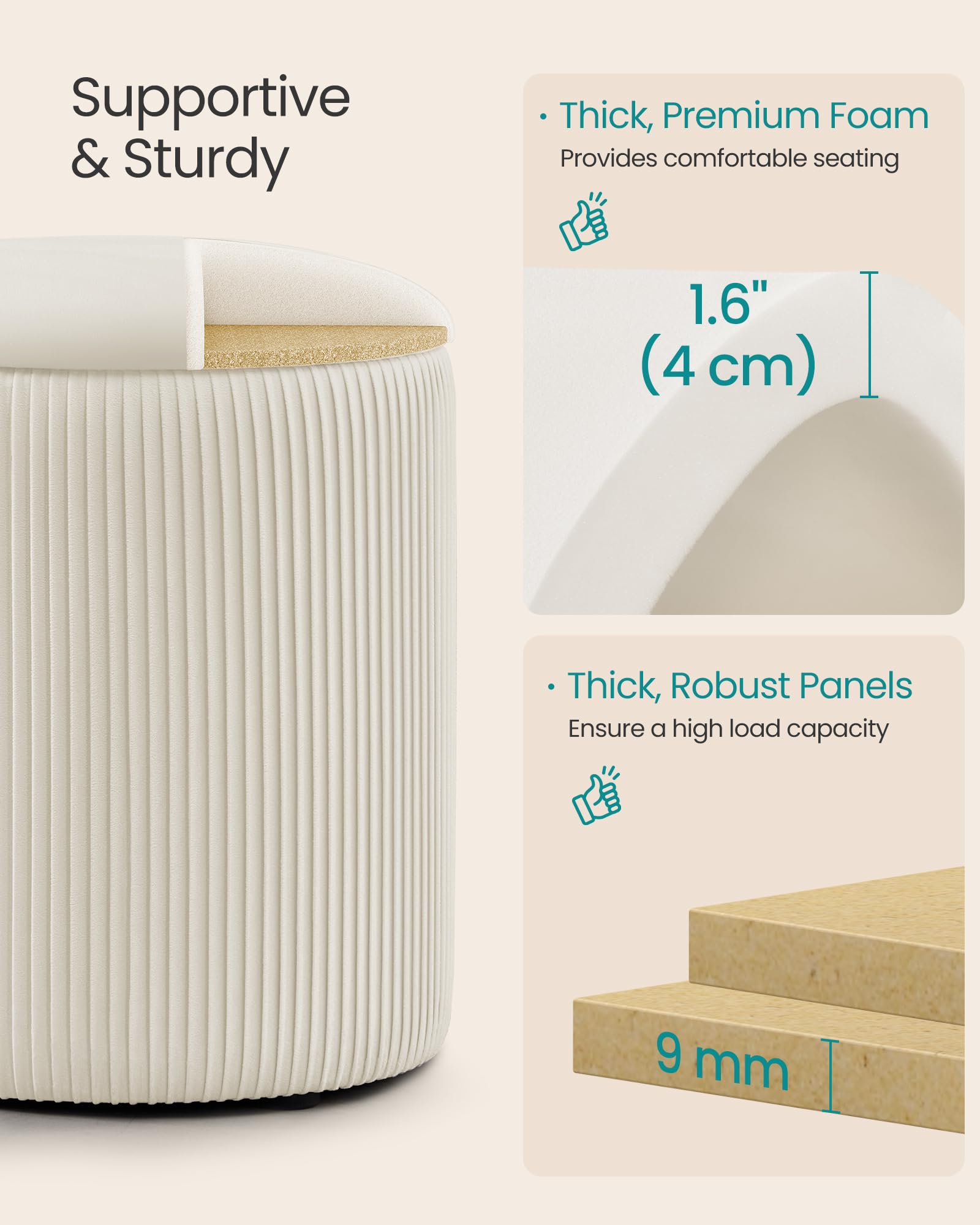 SONGMICS versatile design for vanity, entryway, or living room use.