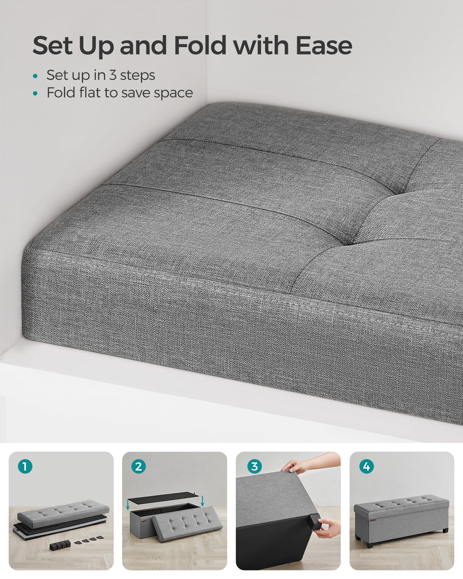 SONGMICS multifunctional ottoman serves as footrest or small coffee table