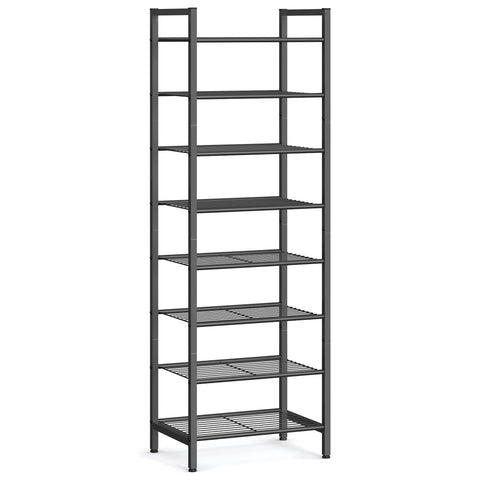 SongMICS narrow 8-tier shoe rack front view, compact design for small spaces.