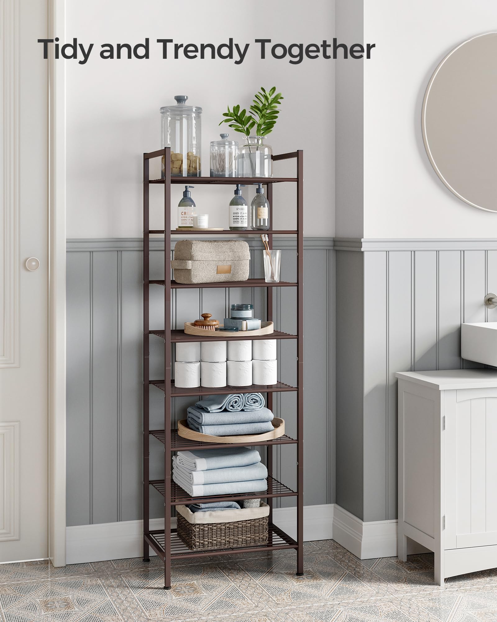 SONGMICS Narrow Shoe Rack ideal for entryways and small closets.