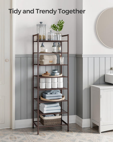 SONGMICS Narrow Shoe Rack ideal for entryways and small closets.