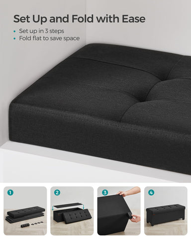 Songmics 660-pound capacity supports reliable seating and heavy storage.