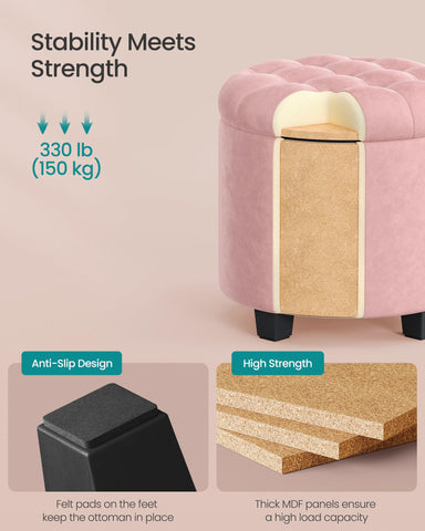 SongMICS ottoman feet with non-slip pads protect floors.